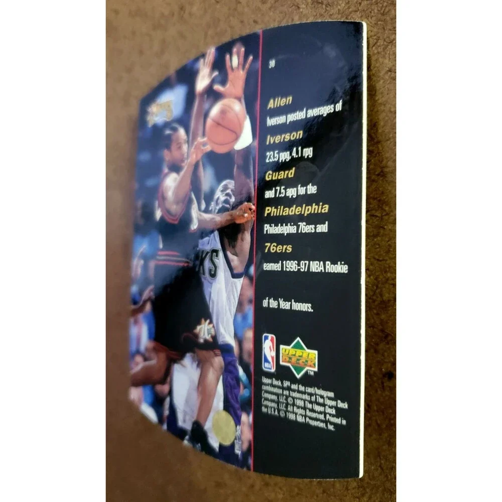 1997-1998 Upper Deck SPx ALLEN IVERSON NBA Die-Cut Basketball Card #30 76ERS HOF